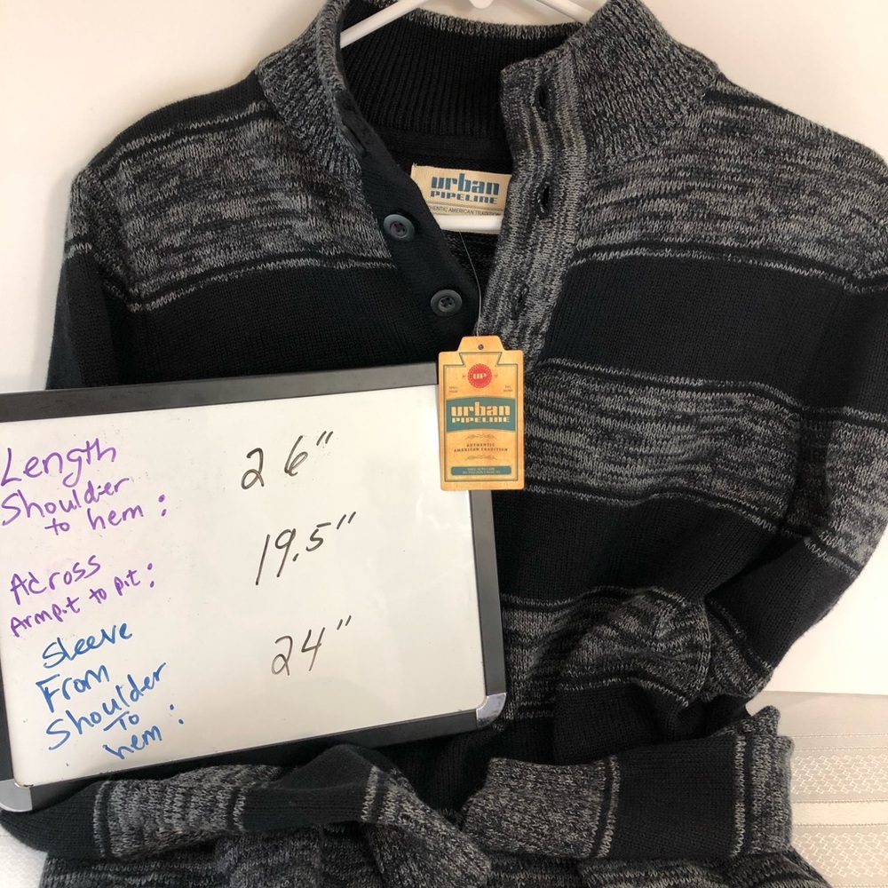 NWT urban pipeline black stripe sweater men’s XL - Picture 8 of 8